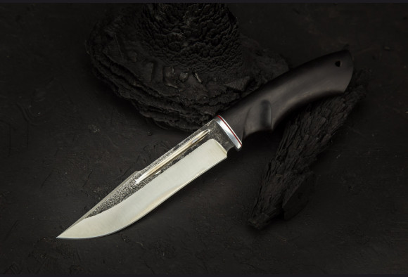 Нож Аллигатор <span>(х12мф, черный граб выемка под палец)</span>