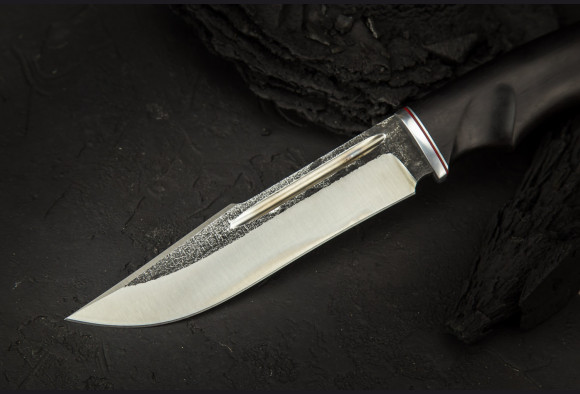 Нож Аллигатор <span>(х12мф, черный граб выемка под палец)</span>