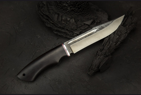 Нож Аллигатор <span>(х12мф, черный граб выемка под палец)</span>