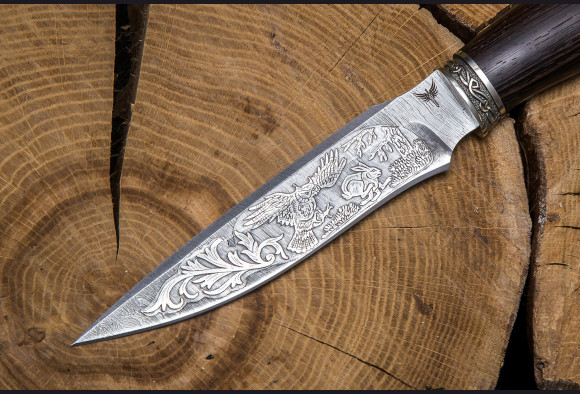 Нож Хищник <span>(11, литье мельхиор, художественное оформление клинка)</span>