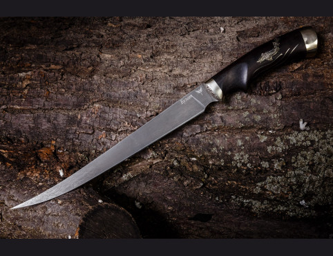 Нож Филейный Белуга (булат, мореный граб, мельхиор)