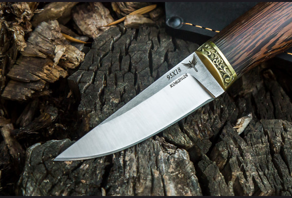 Нож Зубр <span>(сталь 95х18, венге, латунь)</span>