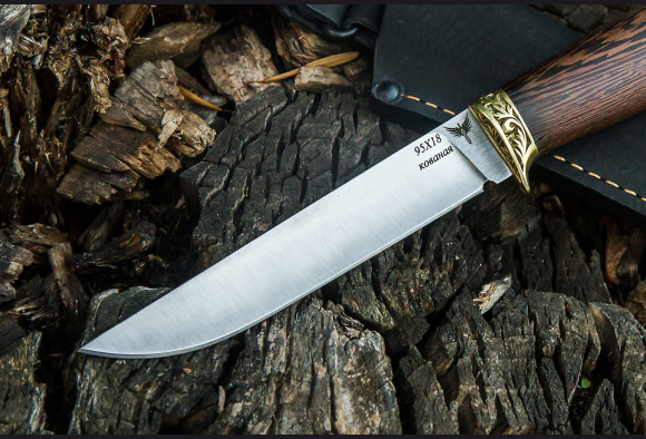 Нож Ласка <span>(сталь 95х18, венге, латунь)</span>