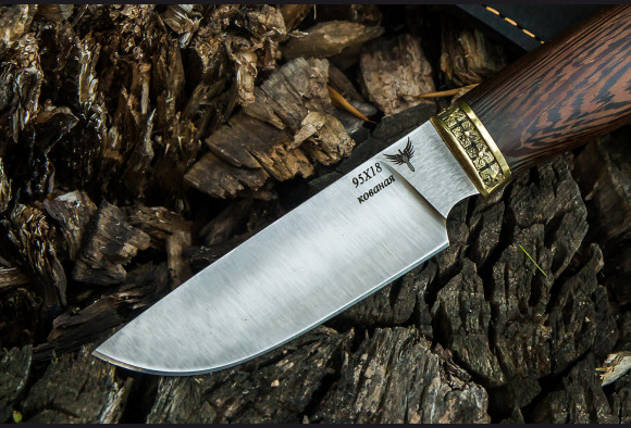 Нож Грибник 2 <span>(сталь 95х18, венге, латунь)</span>