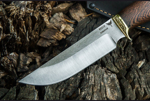 Нож Нерпа <span>(95х18, венге, литье латунь)</span>