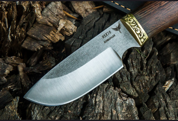 Нож Бобр <span>(сталь 95х18, венге, латунь)</span>