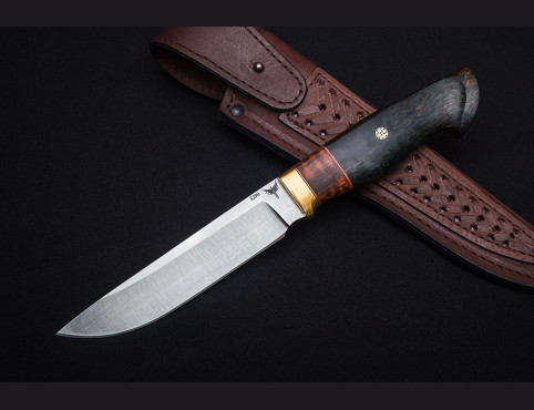 Нож Фрегат (S290, стабилизированная карельская береза, мозаичный пин)