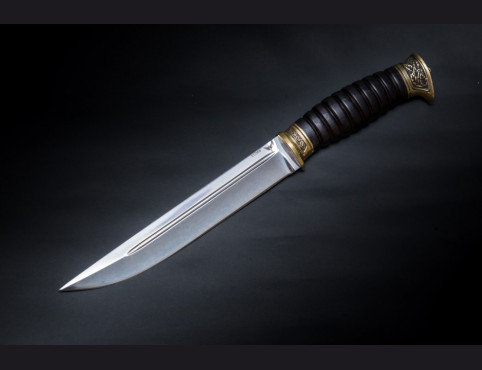 Нож Пластунский ( х12мф, мореный граб, латунь)