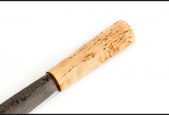 Нож Якутский большой <span>(дамаск, карельская береза, кованный дол)</span>
