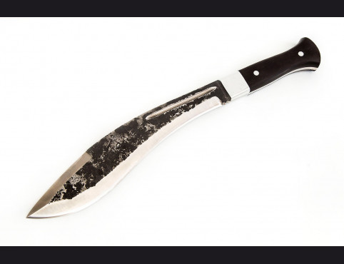 Нож Кукри цельнометаллический (х12мф, мореный граб, дюраль, со следами ковки)