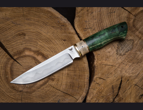 Нож Фрегат (Трехслойный ламинат, стабилизированная карельская береза, рог лося, мозаичный пин)