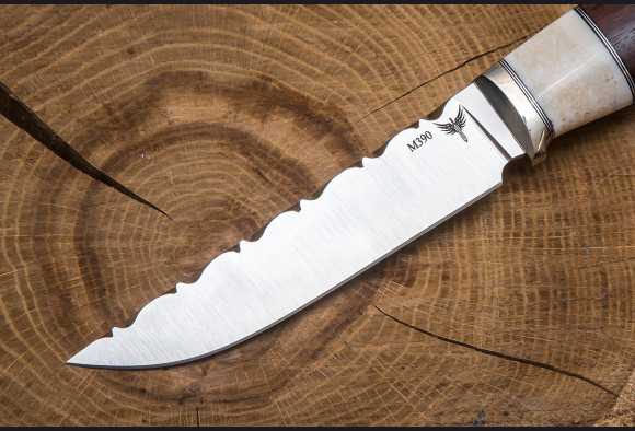 Нож Гепард <span>(М390, палисандр, кость моржа, спуски от обуха)</span>
