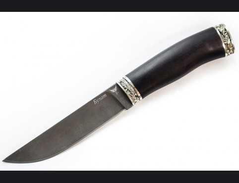 Нож Пума (булат, мореный граб, литье мельхиор)