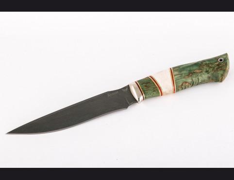 Нож Хищник (булат, стабилизированная карельская береза, рог лося)
