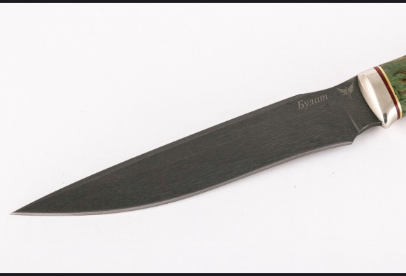 Нож Хищник <span>(булат, стабилизированная карельская береза, рог лося)</span>
