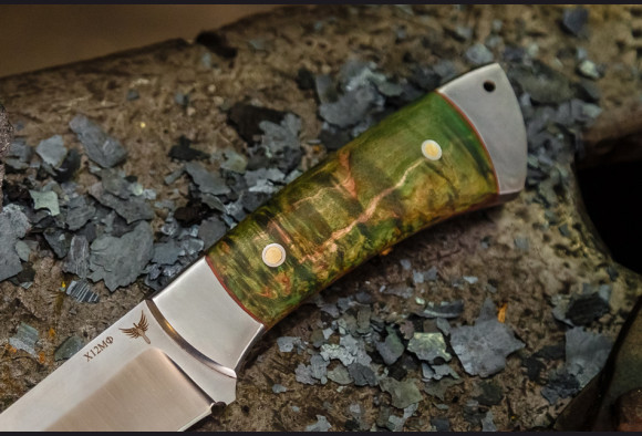 Нож Ястреб цельнометаллический <span>(х12мф, стабилизированная карельская береза, дюраль)</span>