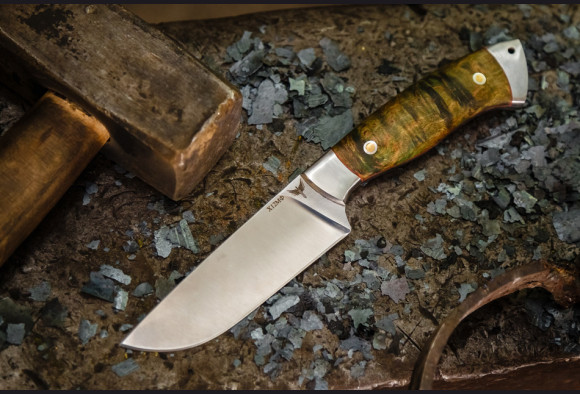 Нож Грибник 2 цельнометаллический <span>(х12мф, стабилизированная карельская береза, дюраль)</span>