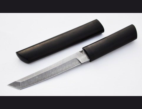 Нож Самурай (дамаск, мореный граб, деревянные ножны)