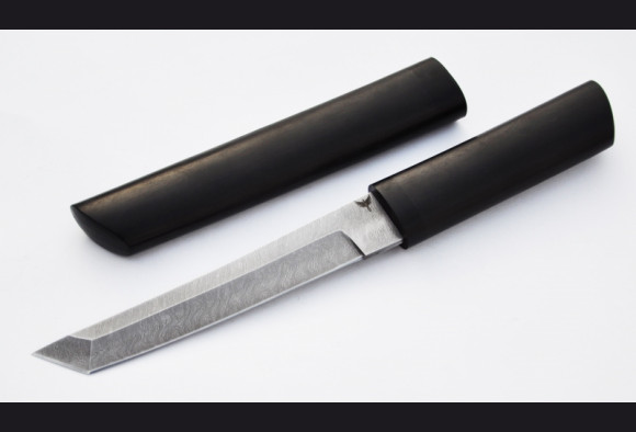Нож Самурай <span>(дамаск, мореный граб, деревянные ножны)</span>