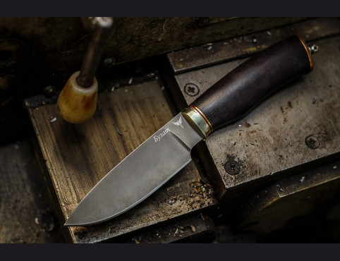 Нож Грибник 3 (булат,мореный граб,мельхиор)