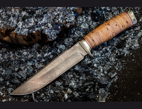 Нож Скорпион 2 (булат, береста, мельхиор)