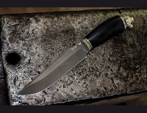 Нож Скорпион (булат, мореный граб, литье мельхиор)