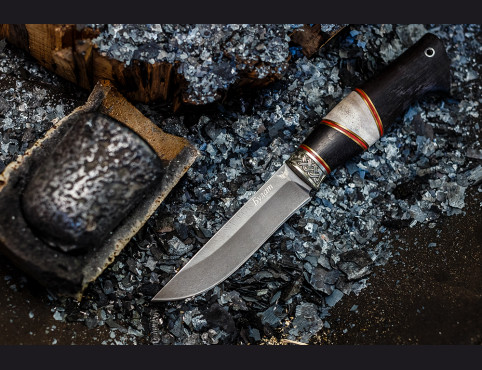 Нож Грибник 1 (булат, мореный граб, рог лося)