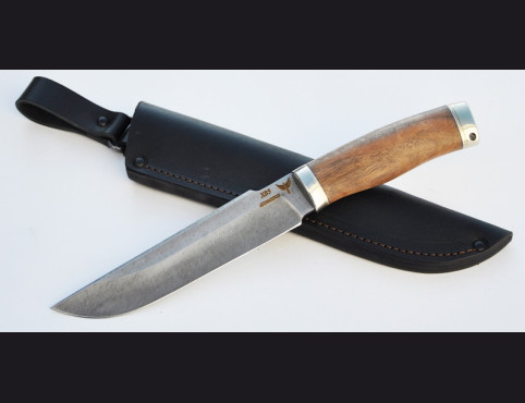 Нож Скорпион (ХВ5-алмазка, корень ореха, мельхиор)