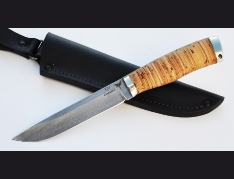 Нож Егерь (ХВ5-алмазка,береста,мельхиор)
