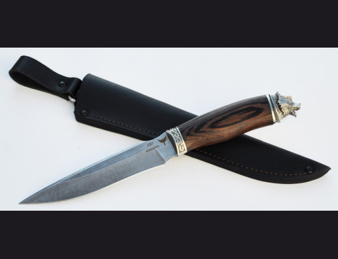 Нож Хищник (ХВ5-АЛМАЗКА, венге, литье мельхиор)