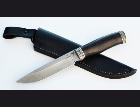 Нож Фрегат (ХВ5-АЛМАЗКА,мореный граб,литье мельхиор)