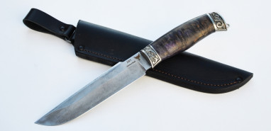 Нож Скорпион <span class='product-card--title--span'>(ХВ5-АЛМАЗКА,стабилизированная карельская береза,литье мельхиор)</span>