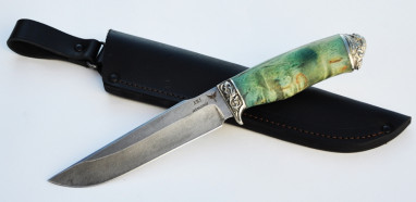 Нож Скорпион 2 <span class='product-card--title--span'>(ХВ5-АЛМАЗКА,стабилизированная карельская береза,литье мельхиор)</span>