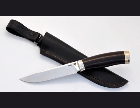 Нож Гепард (440с, мореный граб, мельхиор)