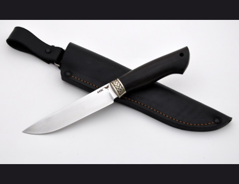 Нож Гепард (440с, мореный граб, мельхиор перед)