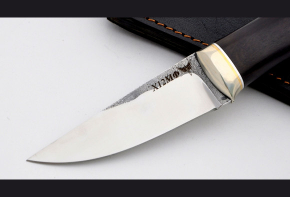 Нож Зубр <span>(х12мф, мореный граб, мельхиор)</span>