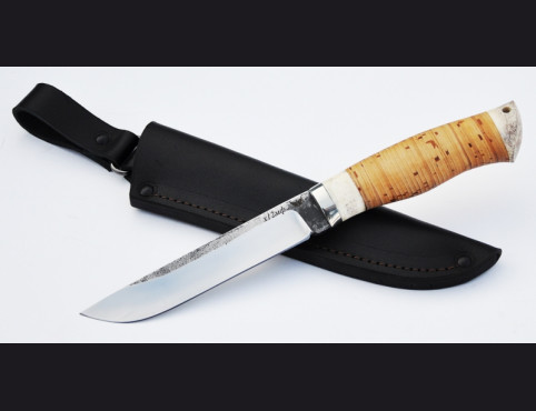 Нож Егерь (х12мф, береста, рог лося)