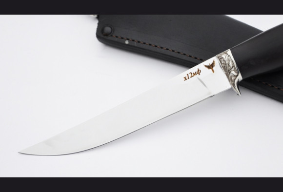 Нож Филейный малый <span>(х12мф, мореный граб, литье мельхиор)</span>
