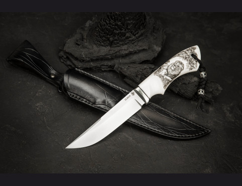 Нож Лев (Elmax, элфорин, художественное оформление рукояти "скримшоу")