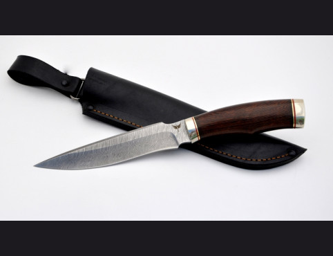 Нож Хищник (дамаск 1200 слоев, венге, мельхиор)