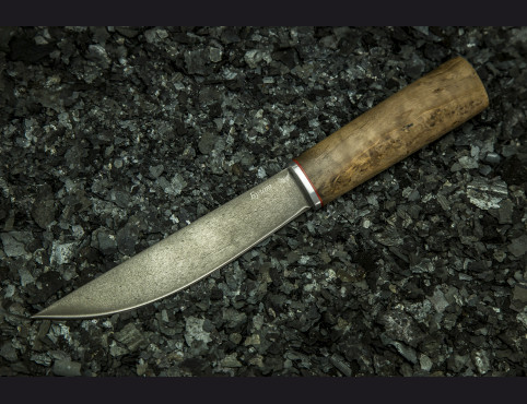 Нож Якутский большой (Булат, стабилизированная карельская береза коричневая)