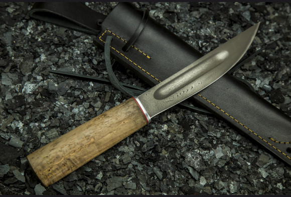 Нож Якутский большой <span>(Булат, стабилизированная карельская береза коричневая)</span>
