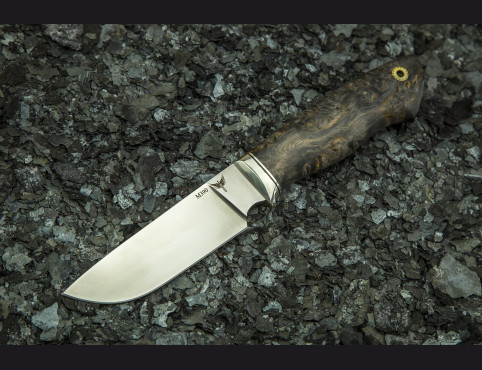 Нож Грибник 2 (М390, стабилизированная карельская береза) мозаичный пин под темляк