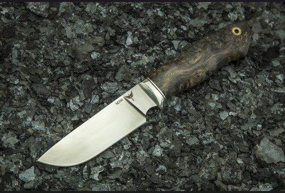 Нож Грибник 2 <span>(М390, стабилизированная карельская береза)</span> мозаичный пин под темляк