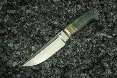 Нож Гюрза <span class='product-card--title--span'>(М390, стабилизированная карельская береза)</span> мозаичный пин под темляк.