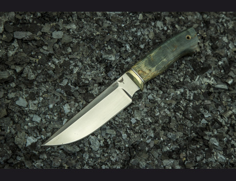 Нож Гюрза (М390, стабилизированная карельская береза) мозаичный пин под темляк.