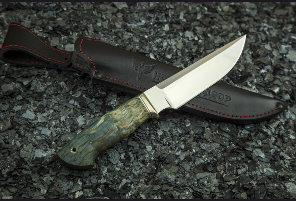 Нож Гюрза <span>(М390, стабилизированная карельская береза)</span> мозаичный пин под темляк.