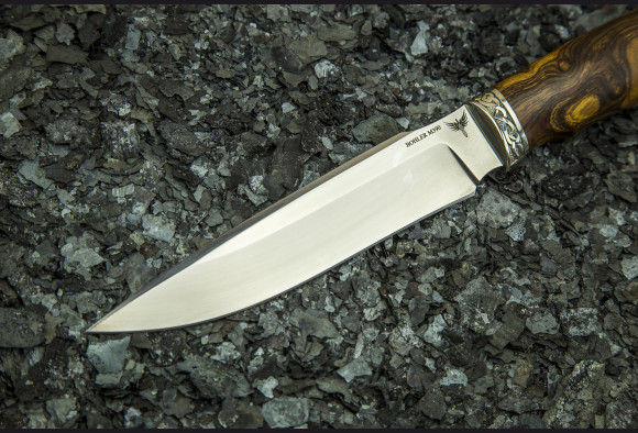 Нож Хищник <span>(М390, айронвуд, литье мельхиор)</span>