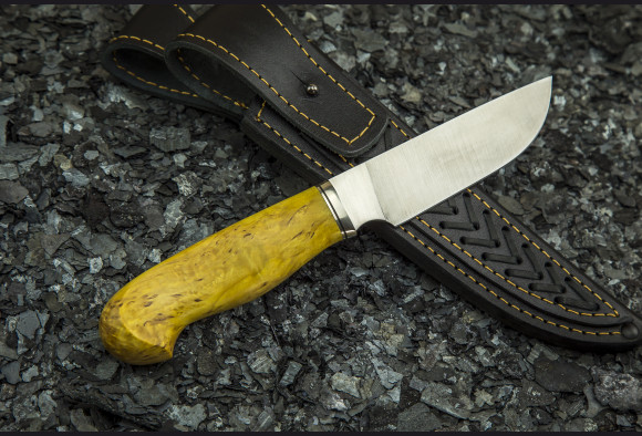 Нож Грибник 2 <span>(S390, стабилизированная карельская береза)</span> рукоять кобра