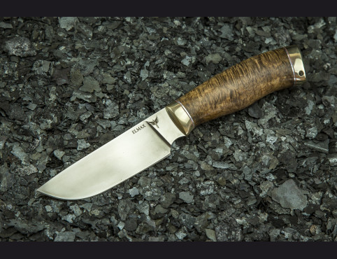 Нож Грибник 2 (Elmax, стабилизированная карельская береза, мельхиор) 